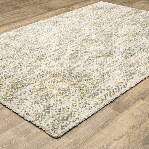 Oriental Weavers Aspen Luxury Shag Area Rug In Ivory And Gold - Soft Microfiber Polyester With Modern Abstract Design Ivory,Gold Polyester A3154e240330st