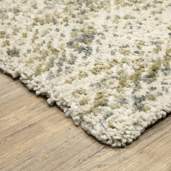 Oriental Weavers Aspen Luxury Shag Area Rug In Ivory And Gold - Soft Microfiber Polyester With Modern Abstract Design Ivory,Gold Polyester A3154e240330st