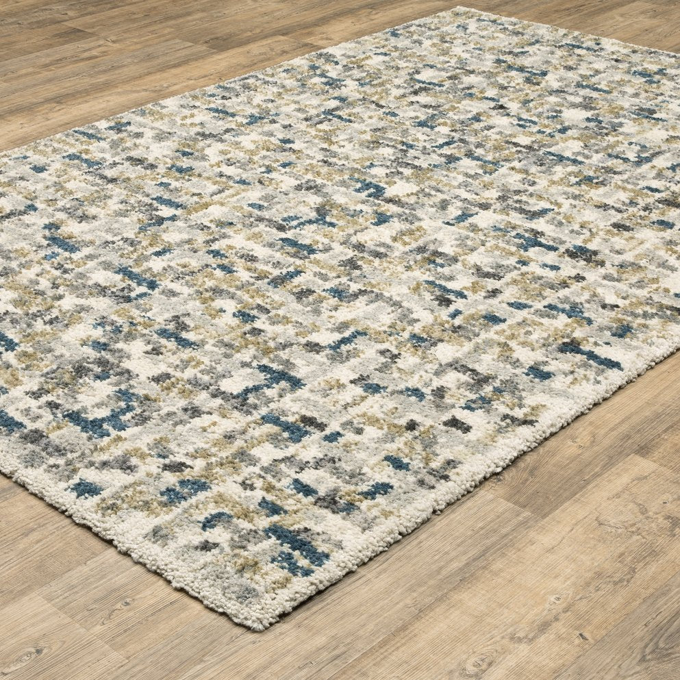 Oriental Weavers Aspen Ivory/Blue Indoor Area Rug - Luxurious Soft Microfiber For A Cozy Modern Living Space Ivory,Blue Polyester A3514a200290st