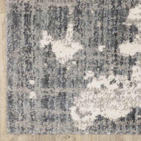 Oriental Weavers Aspen Luxurious Soft Shag Area Rug - Modern Abstract Design In Beautiful Shades Of Blue And Gray Grey,Ivory Polyester A003h9117165st