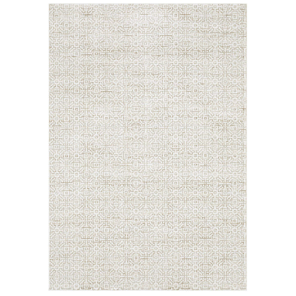 Oriental Weavers Atlas Geometric Maze Nylon Area Rug Ivory Beige Tonal Weave for Living Room and Bedroom 1'10" x 3'2" A3721G058100ST