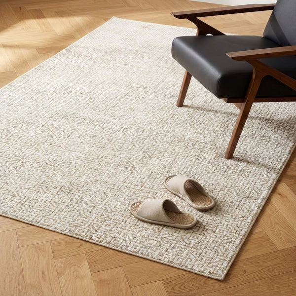 Oriental Weavers Atlas Geometric Maze Nylon Area Rug Ivory Beige Tonal Weave for Living Room and Bedroom 1'10" x 3'2" A3721G058100ST