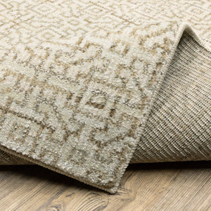 Oriental Weavers Atlas Geometric Maze Runner Rug Nylon Blend Durable Neutral Tones for Modern Interiors 2'3" x 8' A3721G067253ST