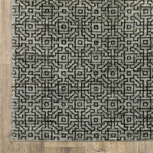 Oriental Weavers Atlas Tonal Geometric Runner Rug Woven Nylon Blend for Modern Industrial Home Interiors 2'6" x 12' A3721J076365ST