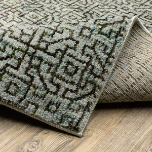 Oriental Weavers Atlas Tonal Geometric Runner Rug Woven Nylon Blend for Modern Industrial Home Interiors 2'6" x 12' A3721J076365ST