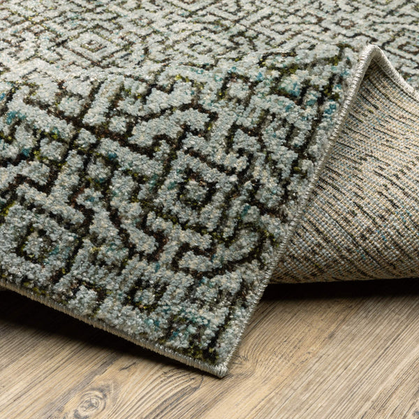 Oriental Weavers Atlas Tonal Geometric Runner Rug Woven Nylon Blend for Modern Industrial Home Interiors 2'6" x 12' A3721J076365ST