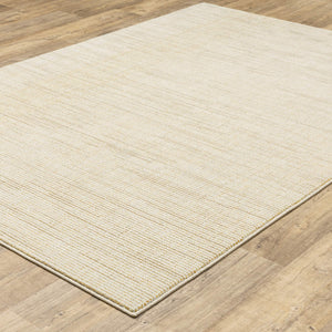 Oriental Weavers Atlas Tonal Ivory Gold Nylon Blend Area Rug with Lustrous Sheen for Modern Interiors 1'10" x 3'2" A3723N058100ST