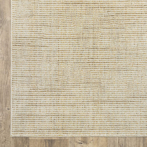 Oriental Weavers Atlas Tonal Ivory Gold Nylon Blend Area Rug with Lustrous Sheen for Modern Interiors 1'10" x 3'2" A3723N058100ST