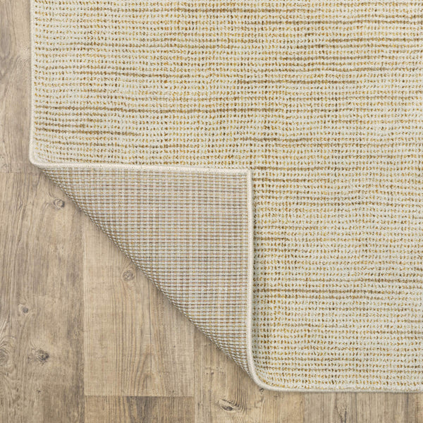 Oriental Weavers Atlas Tonal Ivory Gold Nylon Blend Area Rug with Lustrous Sheen for Modern Interiors 1'10" x 3'2" A3723N058100ST