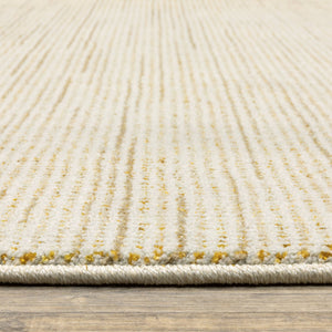Oriental Weavers Atlas Tonal Ivory Gold Nylon Blend Area Rug with Lustrous Sheen for Modern Interiors 1'10" x 3'2" A3723N058100ST