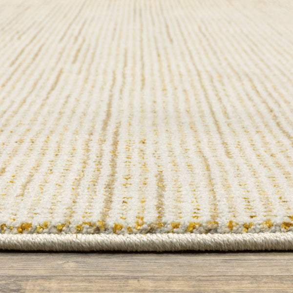 Oriental Weavers Atlas Tonal Ivory Gold Nylon Blend Area Rug with Lustrous Sheen for Modern Interiors 1'10" x 3'2" A3723N058100ST