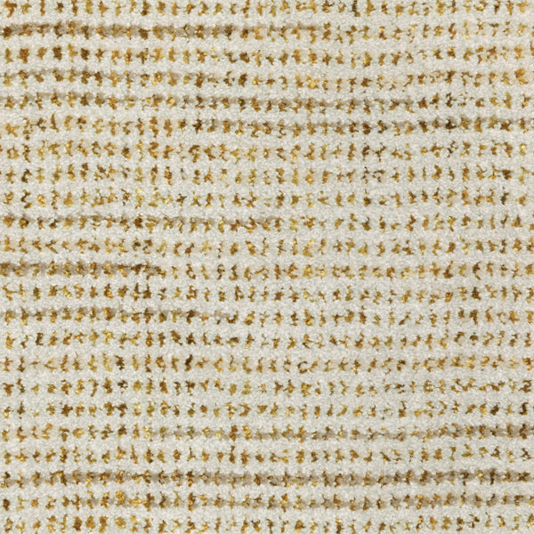 Oriental Weavers Atlas Tonal Ivory Gold Runner Rug Nylon Blend Lustrous Sheen for Modern Minimalist Interiors 2'3" x 8' A3723N067253ST