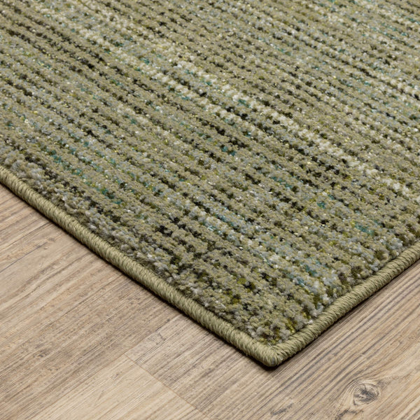 Oriental Weavers Atlas Striped Nylon Runner Rug in Sage and Slate Blue for Modern Living Room or Bedroom 2'3" x 8' A3723R067253ST