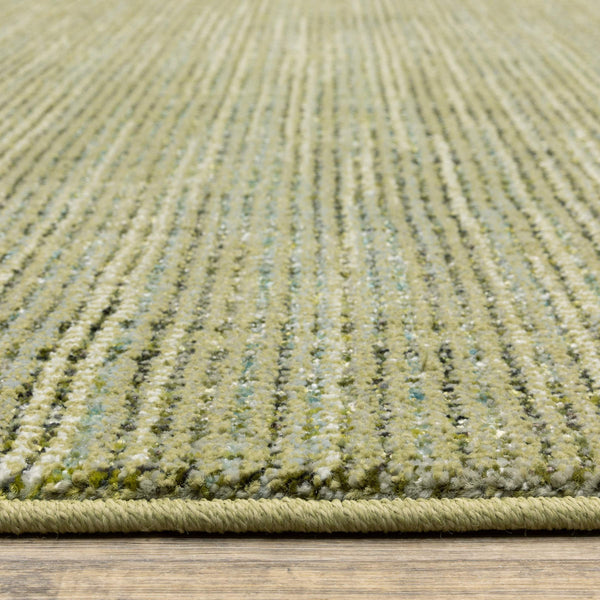 Oriental Weavers Atlas Striped Nylon Runner Rug in Sage and Slate Blue for Modern Living Room or Bedroom 2'3" x 8' A3723R067253ST