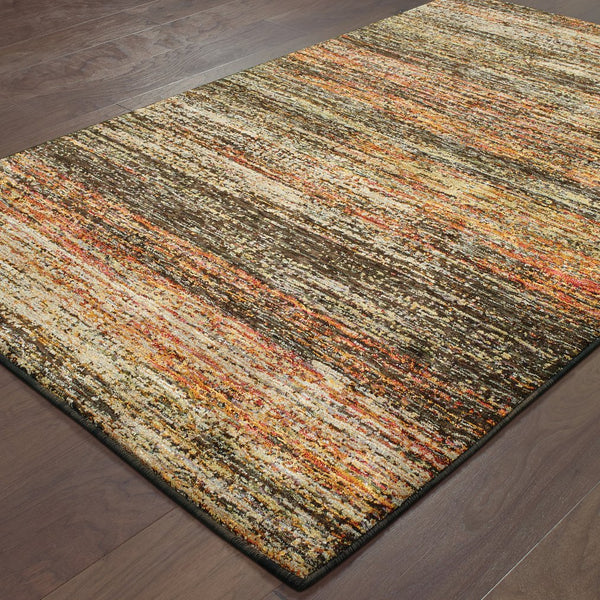 Oriental Weavers Atlas Indoor Area Rug - Luxurious Textures For A Cozy Ambience, Machine-woven For Durability Gold,Charcoal Nylon A8037c058100st
