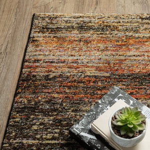 Oriental Weavers Atlas Indoor Area Rug - Luxurious Textures For A Cozy Ambience, Machine-woven For Durability Gold,Charcoal Nylon A8037c058100st