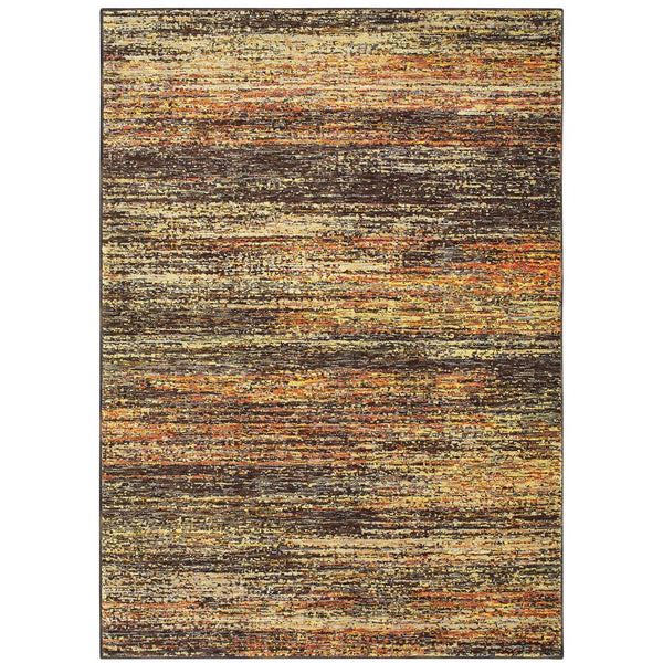 Oriental Weavers Atlas Indoor Area Rug - Luxurious Textures For A Cozy Ambience, Machine-woven For Durability Gold,Charcoal Nylon A8037c058100st