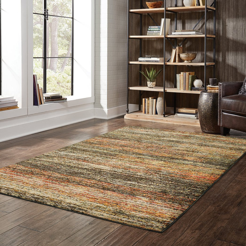 Oriental Weavers Atlas Indoor Area Rug - Luxurious Textures For A Cozy Ambience, Machine-woven For Durability Gold,Charcoal Nylon A8037c058100st