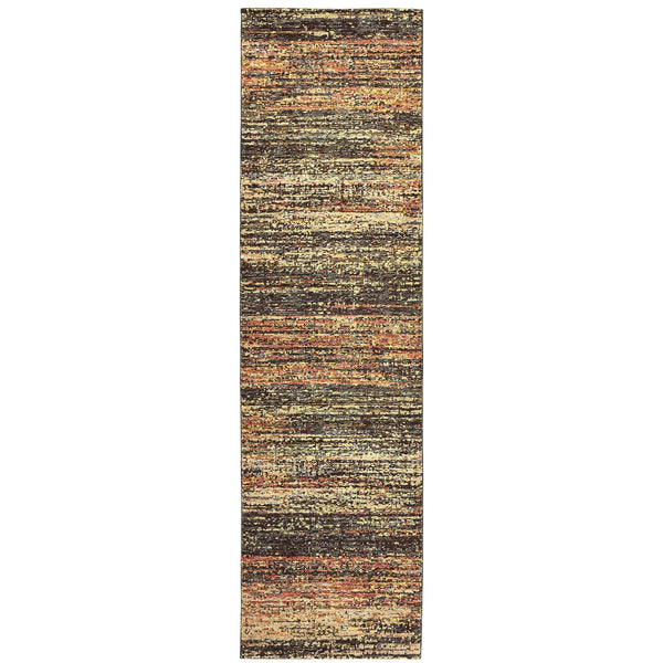 Oriental Weavers Atlas Indoor Area Rug - Luxurious Textures For A Cozy Ambience, Machine-woven For Durability Gold,Charcoal Nylon A8037c068253st