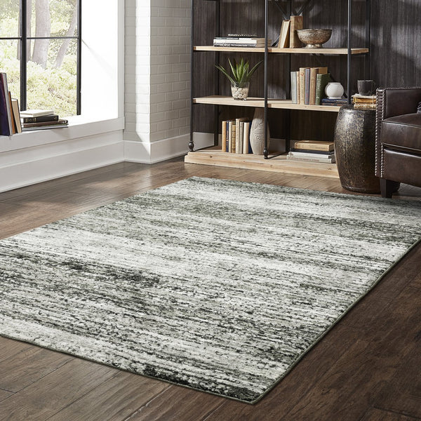 Oriental Weavers Atlas Indoor Area Rug - Luxurious Textures & Cozy Ambience For Your Home Decor, Machine-woven Quality Ash,Charcoal Nylon A8037g058100st