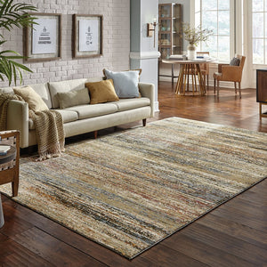 Oriental Weavers Atlas Indoor Area Rug – Luxurious Textured Design For Cozy Ambience In Any Interior Space Gold,Green Nylon A8037j100170st