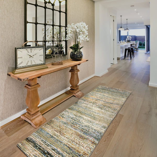 Oriental Weavers Atlas Indoor Area Rug – Luxurious Textured Design For Cozy Ambience In Any Interior Space Gold,Green Nylon A8037j067253st