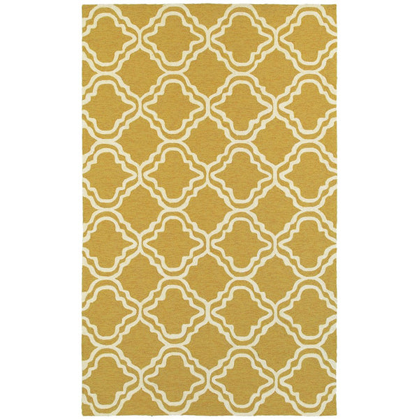 Oriental Weavers Atrium Indoor/Outdoor Area Rug - Hand-hooked, Geometric And Botanical Patterns For Any Space Gold,Ivory Polypropylene A51112152244st
