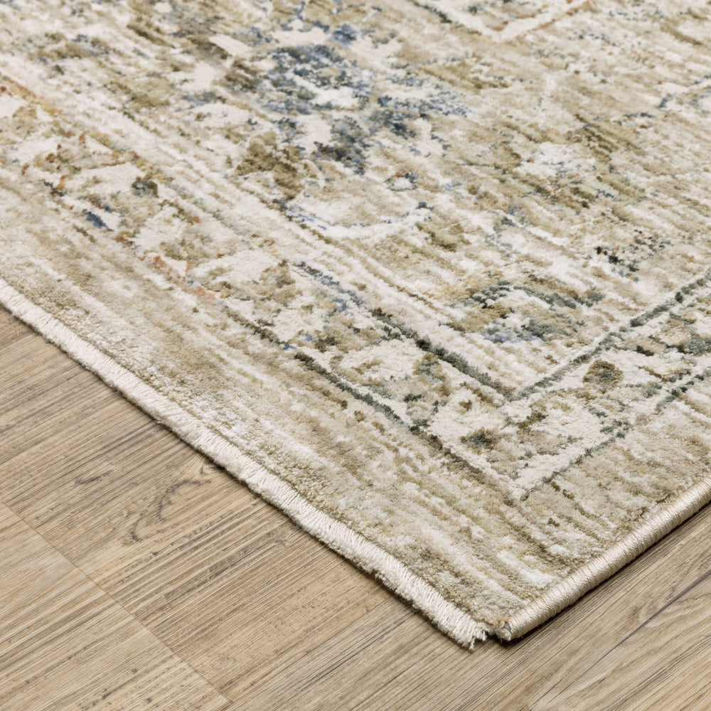 Oriental Weavers Avalon Elegant Beige And Blue Traditional Indoor Area Rug, Soft Polyester For Modern Decor Appeal Beige,Blue Polyester Aava02240309st