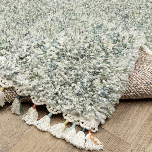 Oriental Weavers Axis Indoor Area Rug - Soft Textured High-pile Design With Modern Global Styles And Fun Colors Light Blue,Ivory Polypropylene Aax02a300394st