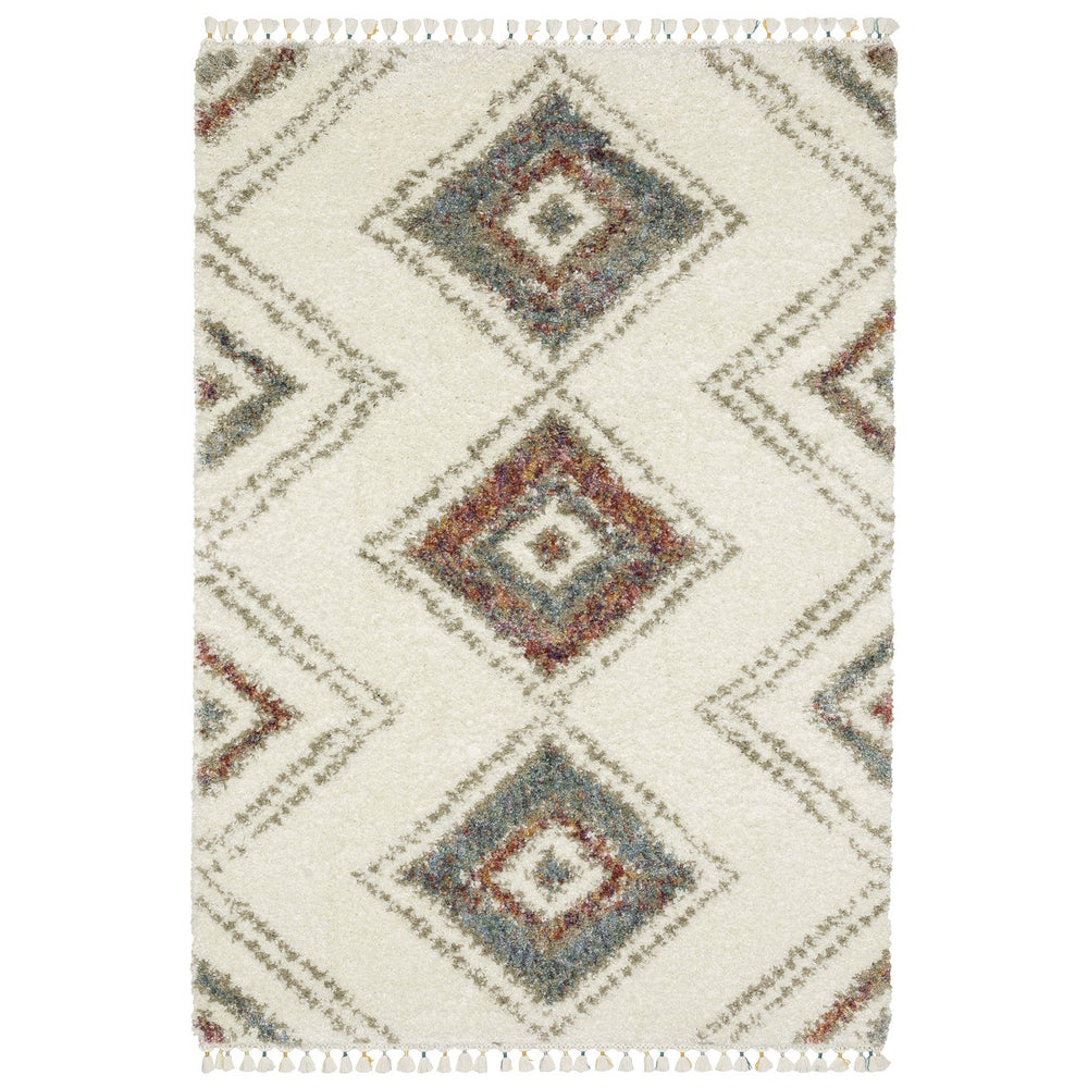 Oriental Weavers Axis Multi-colored Indoor Area Rug With Modern Tassel Fringe - Soft Textured Design For Any Space Ivory,Multi Polypropylene Aax07a200296st