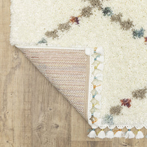 Oriental Weavers Axis Indoor Area Rug - Soft Textured High-pile Design With Trendy Tassel Fringe And Vibrant Colors Ivory,Multi Polypropylene Aax08a300394st