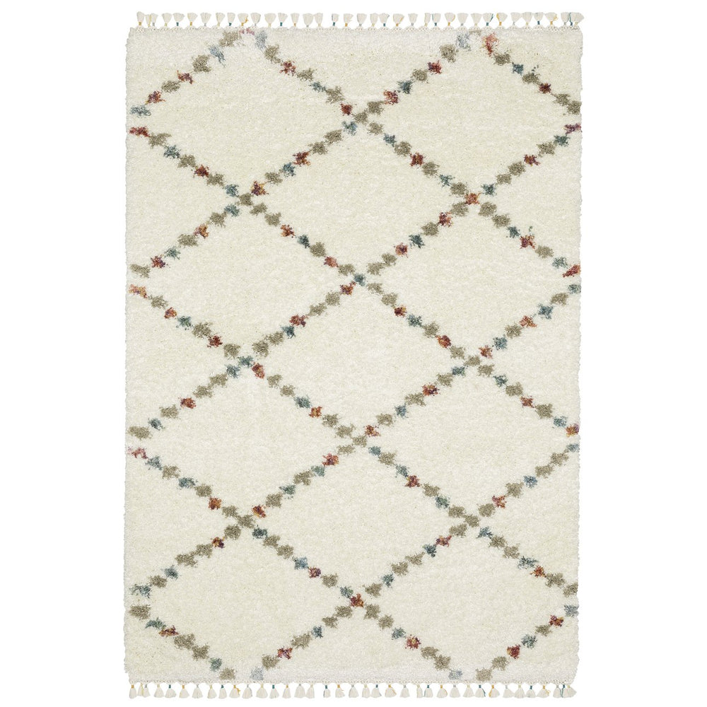 Oriental Weavers Axis Indoor Area Rug - Soft Textured High-pile Design With Trendy Tassel Fringe And Vibrant Colors Ivory,Multi Polypropylene Aax08a300394st