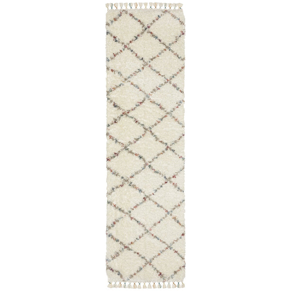 Oriental Weavers Axis Indoor Area Rug - Soft Textured High-pile Design With Trendy Tassel Fringe And Vibrant Colors Ivory,Multi Polypropylene Aax08a068235st
