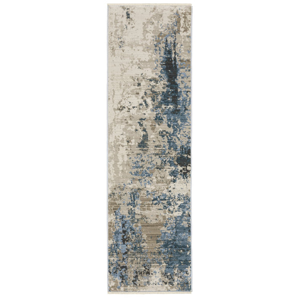 Oriental Weavers Bauer Eco-friendly Indoor Area Rug - Sustainable Soft Yarn For Modern Rustic Home Décor Blue,Beige Pet Fibers B041l2068230st