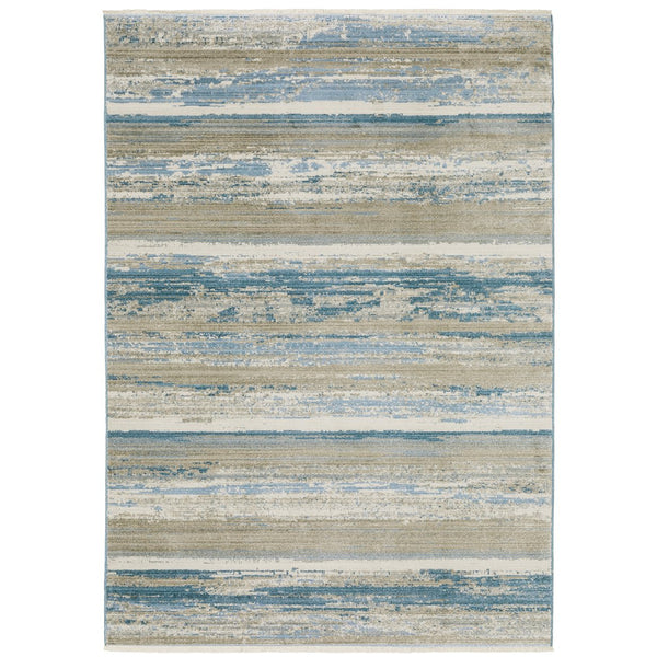 Oriental Weavers Bauer Eco-friendly Indoor Area Rug - Sustainable Design With Soft Modern Touch For Any Space Blue,Beige Pet Fibers B042l2117165st