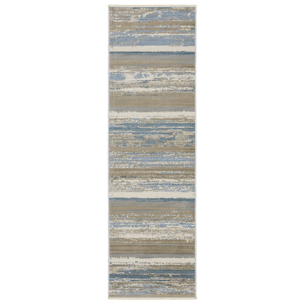 Oriental Weavers Bauer Eco-friendly Indoor Area Rug - Sustainable Design With Soft Modern Touch For Any Space Blue,Beige Pet Fibers B042l2069230st
