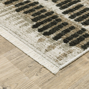 Oriental Weavers Bauer Eco-friendly Indoor Area Rug - Luxurious Recycled Pet Yarn, Modern Design For Any Space Beige,Charcoal Pet Fibers B8120d160230st