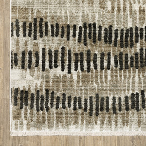 Oriental Weavers Bauer Eco-friendly Indoor Area Rug - Luxurious Recycled Pet Yarn, Modern Design For Any Space Beige,Charcoal Pet Fibers B8120d160230st
