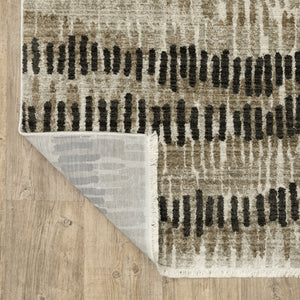 Oriental Weavers Bauer Eco-friendly Indoor Area Rug - Luxurious Recycled Pet Yarn, Modern Design For Any Space Beige,Charcoal Pet Fibers B8120d160230st