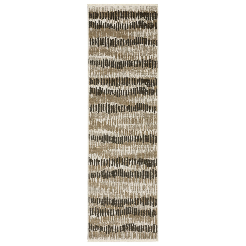 Oriental Weavers Bauer Eco-friendly Indoor Area Rug - Luxurious Recycled Pet Yarn, Modern Design For Any Space Beige,Charcoal Pet Fibers B8120d068230st