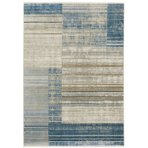 Oriental Weavers Bauer Eco-friendly Indoor Area Rug - Sustainable, Stylish Design For Modern & Rustic Spaces Blue,Beige Pet Fibers B090b2160230st