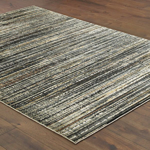 Oriental Weavers Bowen High/Low Textured Indoor Area Rug - Soft Hand, Bold Patterns, Furniture Friendly Color Palette Black,Navy Polypropylene B1332h117165st
