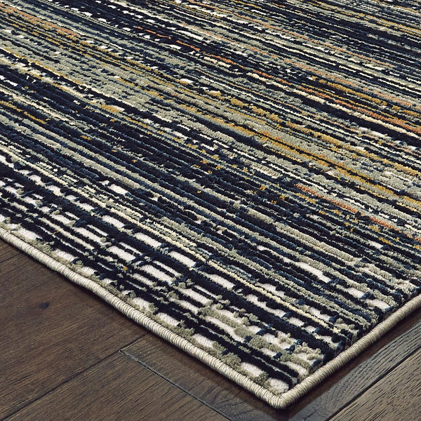 Oriental Weavers Bowen High/Low Textured Indoor Area Rug - Soft Hand, Bold Patterns, Furniture Friendly Color Palette Black,Navy Polypropylene B1332h117165st