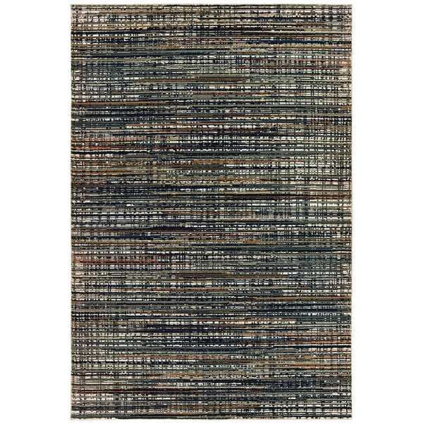 Oriental Weavers Bowen High/Low Textured Indoor Area Rug - Soft Hand, Bold Patterns, Furniture Friendly Color Palette Black,Navy Polypropylene B1332h117165st