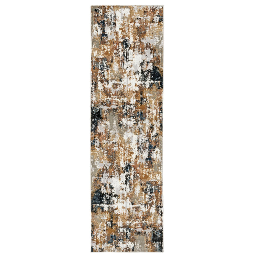 Oriental Weavers Bowen High/Low Textured Indoor Area Rug - Super-soft Hand, Stylish Patterns & Elegant Neutrals Grey,Gold Polypropylene B4928x068230st