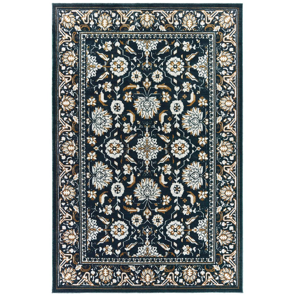 Oriental Weavers Bowen High/Low Textured Area Rug – Soft Hand, Bold Geometric Patterns & Elegant Color Palette Navy,Gold Polypropylene B534l2117165st