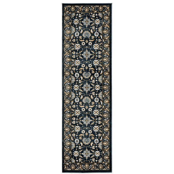 Oriental Weavers Bowen High/Low Textured Area Rug – Soft Hand, Bold Geometric Patterns & Elegant Color Palette Navy,Gold Polypropylene B534l2068230st