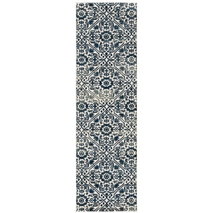Oriental Weavers Bowen Indoor Area Rug - Luxurious High/Low Texture In Elegant Navy And Soft Neutrals For Your Home Navy,Ivory Polypropylene B5506e068230st