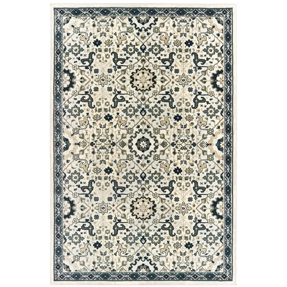 Oriental Weavers Bowen Textured Indoor Area Rug Collection - Soft Hand, Bold Patterns & Elegant Color Palette Decor Ivory,Navy Polypropylene B073j2117165st