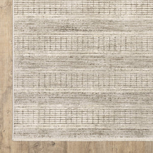 Oriental Weavers Branigan Polyester High Low Pile Stripe Area Rug with Neutral Tones for Modern Living Rooms 2'3" x 3' BBRG03068091ST